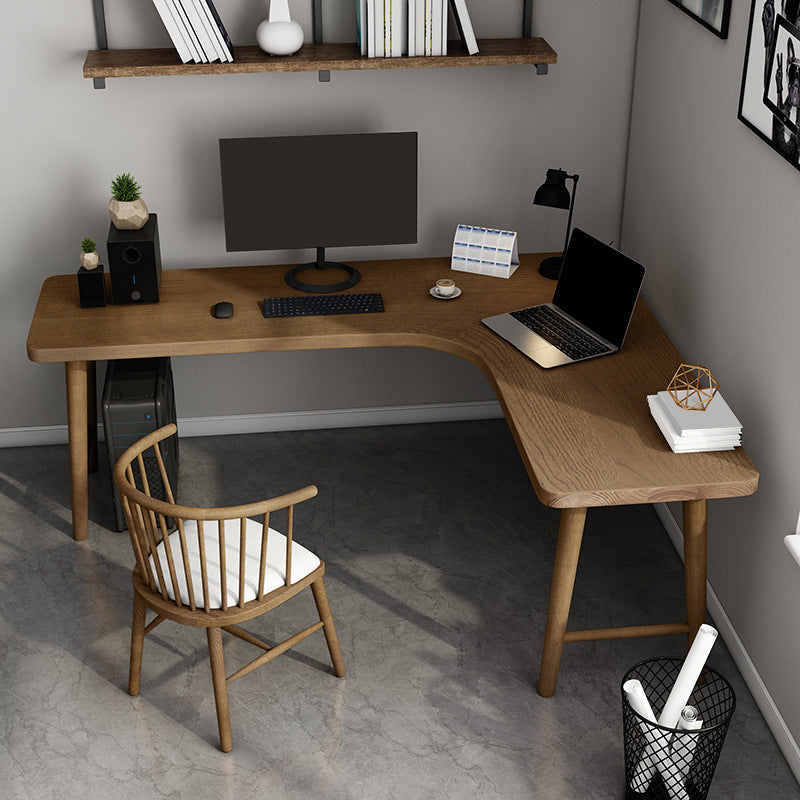 29,25 inch H Industrieel Office Desk Solid Wood L-Shape Writing Desk
