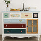 Coastal Storage Chest Dresser Manufactured Wood Dresser with Drawers and Doors