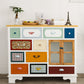 Coastal Storage Chest Dresser Manufactured Wood Dresser with Drawers and Doors