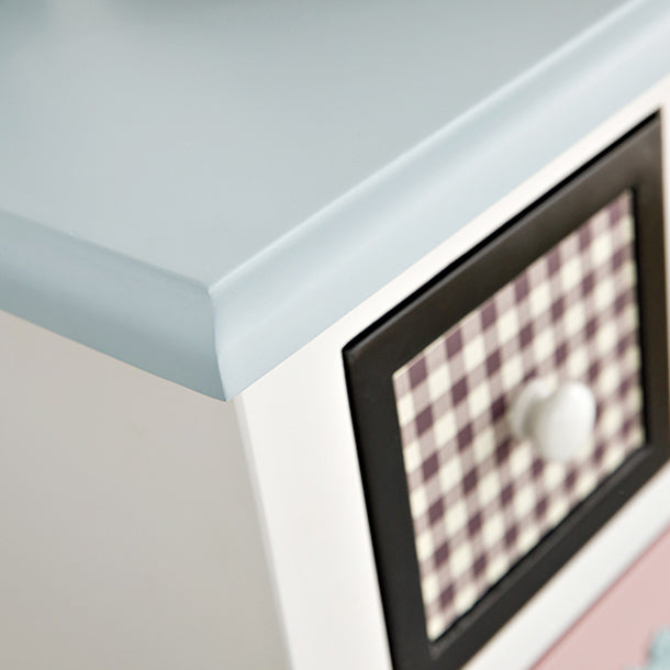 Coastal Storage Chest Dresser Manufactured Wood Dresser with Drawers and Doors