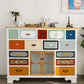 Coastal Storage Chest Dresser Manufactured Wood Dresser with Drawers and Doors