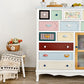 Coastal Storage Chest Dresser Manufactured Wood Dresser with Drawers and Doors