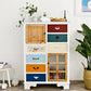 Coastal Storage Chest Dresser Manufactured Wood Dresser with Drawers and Doors
