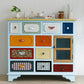 Coastal Storage Chest Dresser Manufactured Wood Dresser with Drawers and Doors