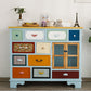 Coastal Storage Chest Dresser Manufactured Wood Dresser with Drawers and Doors