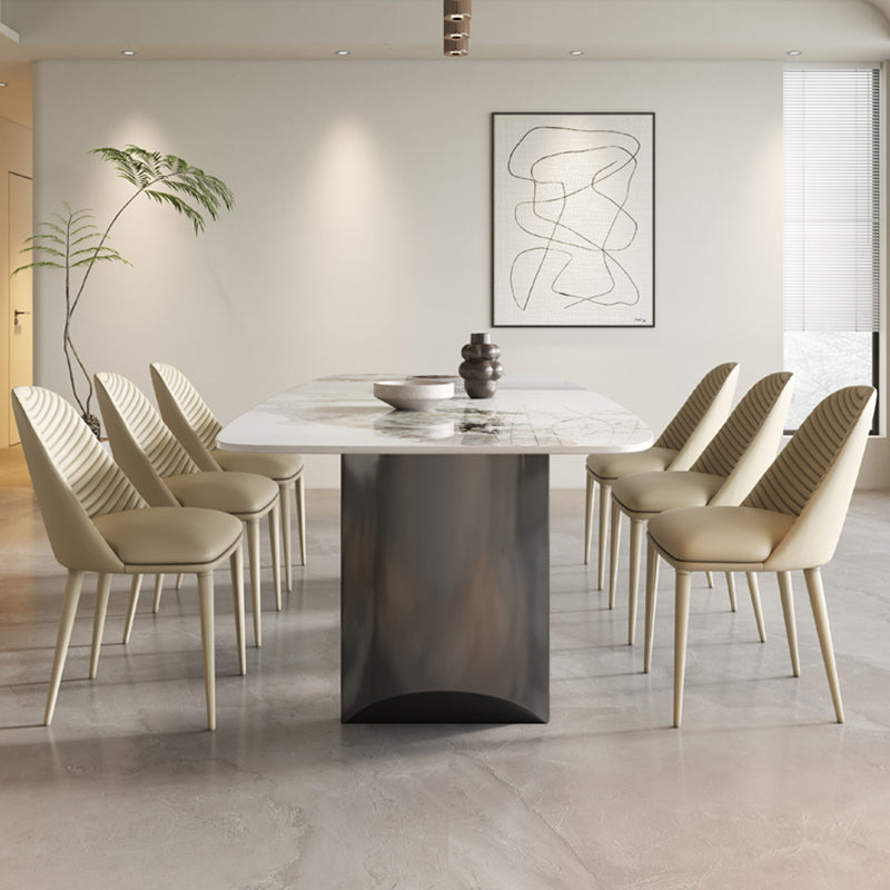 Ensemble de restauration moderne 1/7 pcs à manger rectangle avec chaises rembourrées