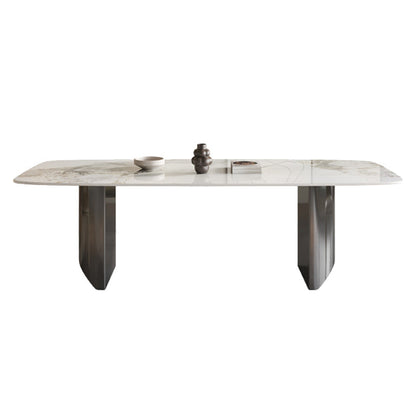 Ensemble de restauration moderne 1/7 pcs à manger rectangle avec chaises rembourrées