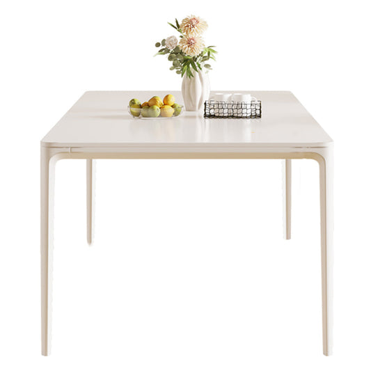 Modern 1/3/4/5/7 Pieces Dining Table Set Stone Rectangle Furniture in White