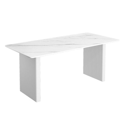 Modern 1/2/5/7 stukken Din stoelen rechthoekige stenen meubels in wit gezet