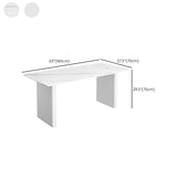 Modern 1/2/5/7 Pieces Dining Chairs Set Rectangle Stone Furniture in White