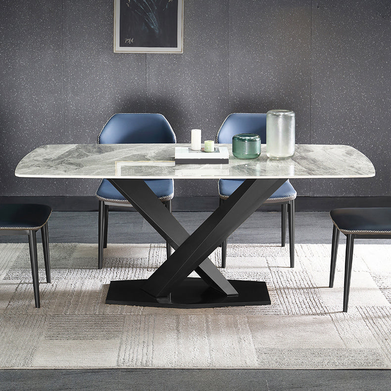 Ensemble de table de cuve à pierre gris haut brillant 1/4/5/6/7 pièces modernes