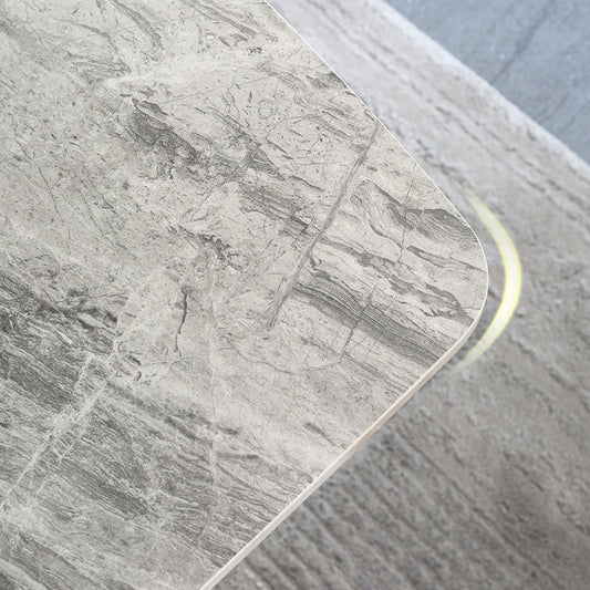 High Gloss Grey Stone Dinette Table Set 1/4/5/6/7 Pieces Modern Dining Set