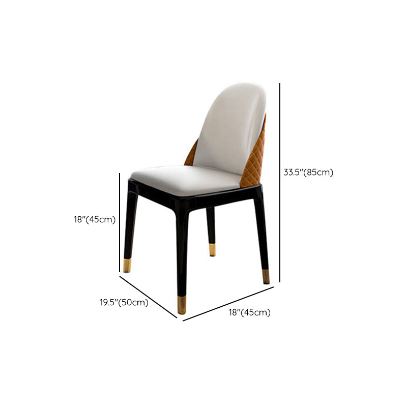 Glam Dinette Table Set with Padded Chairs 1/2/5 Pieces Glossy White Dining Set