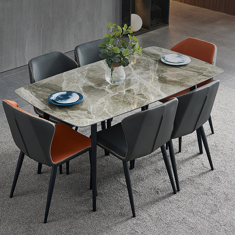 Ensemble de table à manger gris brillant 1/4/5/7 Pièces Dinette Contemporary Set pour la cuisine