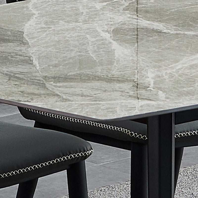 Ensemble de table à manger gris brillant 1/4/5/7 Pièces Dinette Contemporary Set pour la cuisine