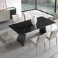 Set da tavolo da pranzo in pietra nera 1/2/4/5/7 pezzi Metal Dinette Modern Dinette