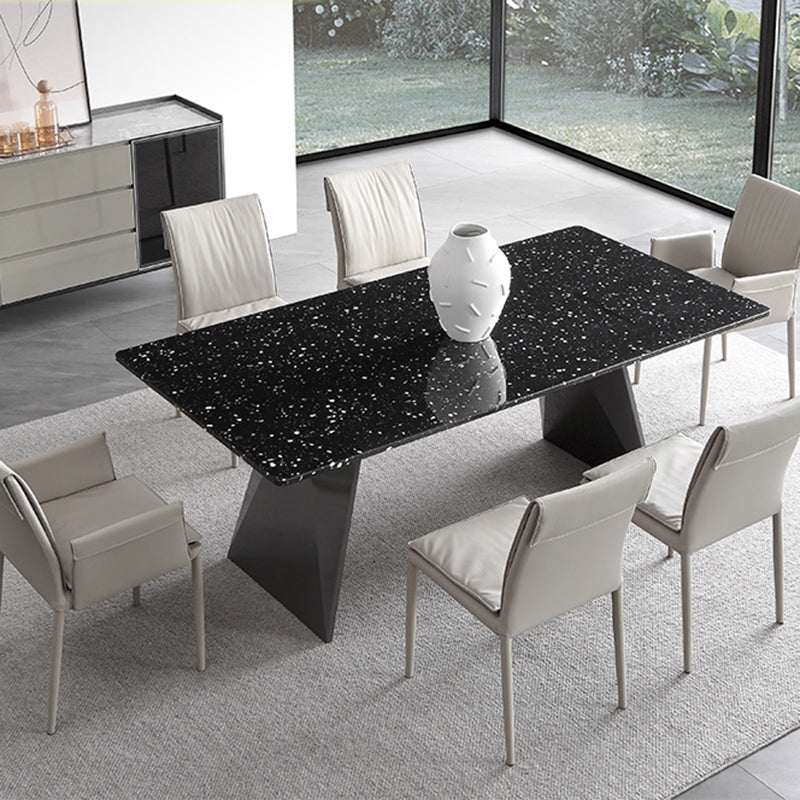 Set da tavolo da pranzo in pietra nera 1/2/4/5/7 pezzi Metal Dinette Modern Dinette