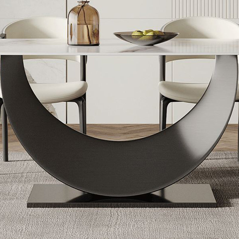 Glam Dining Table Set with Chrome Metal Base 1/4/5/7 Pieces White Dinette Set for Home Clearhalo 'Dining Room Sets' 'Dining Tables & Seating' 'dining_room_set' 'furn' 'furn_dining_room_set' 'Furniture' 'Kitchen & Dining Furniture' 6711673