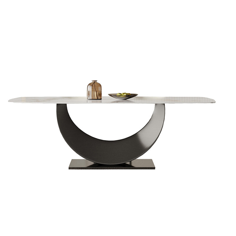 Glam Dining Table Set with Chrome Metal Base 1/4/5/7 Pieces White Dinette Set for Home Clearhalo 'Dining Room Sets' 'Dining Tables & Seating' 'dining_room_set' 'furn' 'furn_dining_room_set' 'Furniture' 'Kitchen & Dining Furniture' 6711674