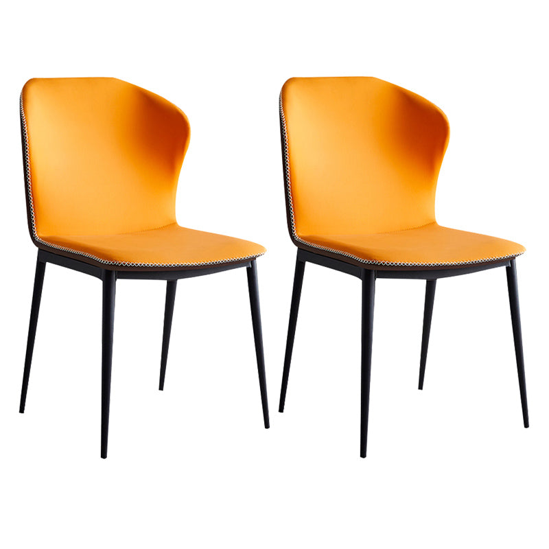 Metal Dinette Set with Padded Chairs 1/2/5/6/7 Pieces Glam Stone Dining Table Set 2 Orange Chairs Clearhalo 'Dining Room Sets' 'Dining Tables & Seating' 'dining_room_set' 'furn' 'furn_dining_room_set' 'Furniture' 'Kitchen & Dining Furniture' 6711684