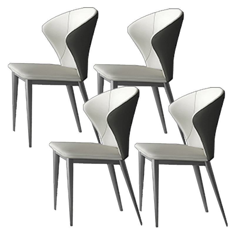 White Dining Table Set with Silver Metal Base 1/3/4/5/8 Pieces Glam Dinette Set for Home