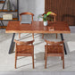 Solid Wood Industrial Dining Table Set 1/2/5/7 Pieces Brown Dinette Set for Home