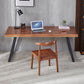 Solid Wood Industrial Dining Table Set 1/2/5/7 Pieces Brown Dinette Set for Home