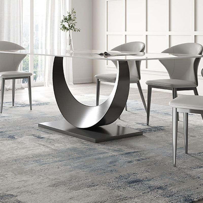 Style contemporain 1/3/4/5/6/7/8 Pièces Pièces Ensemble de restauration Rectangle meubles en blanc