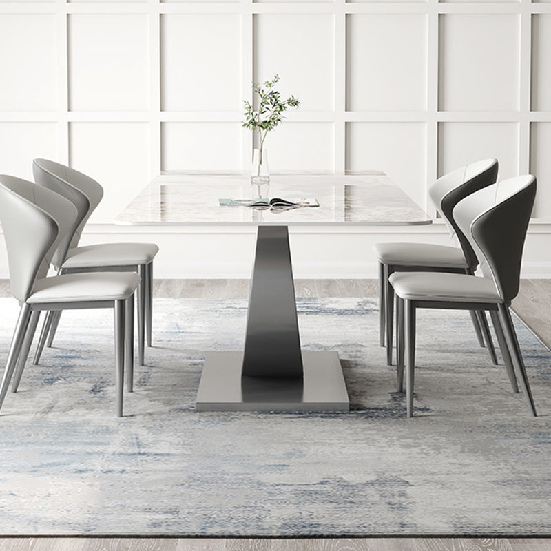 Style contemporain 1/3/4/5/6/7/8 Pièces Pièces Ensemble de restauration Rectangle meubles en blanc