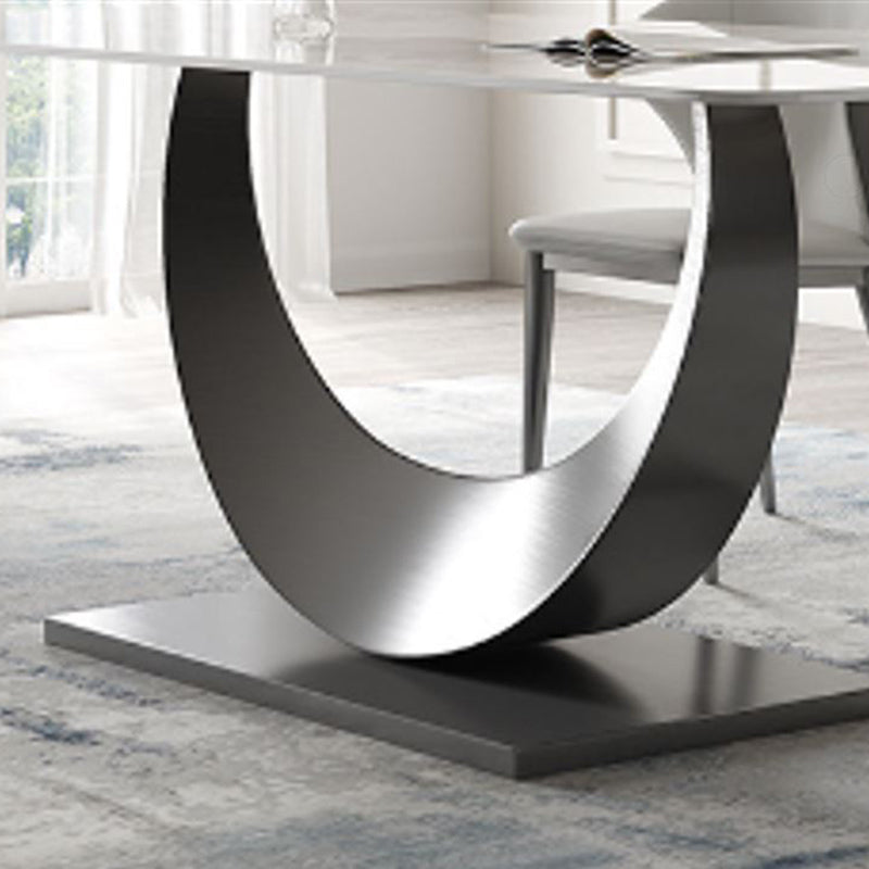 Style contemporain 1/3/4/5/6/7/8 Pièces Pièces Ensemble de restauration Rectangle meubles en blanc