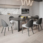 Contemporary Style 1/4/5/7 Pieces Dining Chairs Set Stone Rectangle Furniture in Black