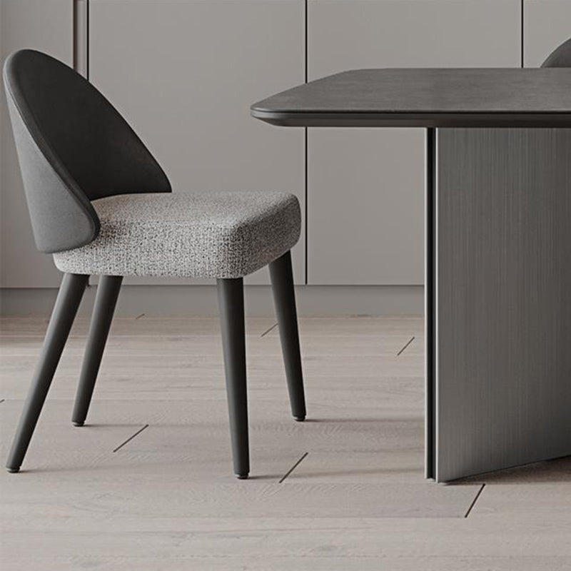 Contemporary Style 1/4/5/7 Pieces Dining Chairs Set Stone Rectangle Furniture in Black