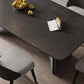 Contemporary Style 1/4/5/7 Pieces Dining Chairs Set Stone Rectangle Furniture in Black