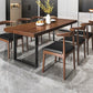 Brown Solid Wood Industrial Dining Table Set 1/2/5/7 Pcs Dinette Set for Home Clearhalo 'Dining Room Sets' 'Dining Tables & Seating' 'dining_room_set' 'furn' 'furn_dining_room_set' 'Furniture' 'Kitchen & Dining Furniture' 6711784