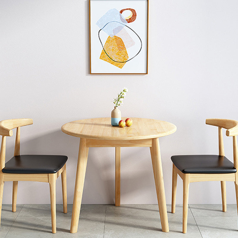 Natural Finish Rubberwood Dining Set 1/3/4/5 Pieces Modern Dinette Set