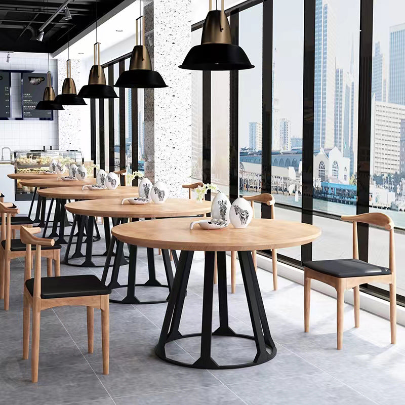 Wood Finish Dining Set 1/2/3/5 Pieces Modern Solid Wood Dinette Set Clearhalo 'Dining Room Sets' 'Dining Tables & Seating' 'dining_room_set' 'furn' 'furn_dining_room_set' 'Furniture' 'Kitchen & Dining Furniture' 6711934
