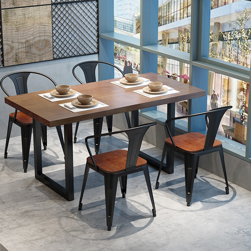 Brown Solid Wood Furniture with Chairs 1/2/3/5 Pcs Industrial Dinette Set Clearhalo 'Dining Room Sets' 'Dining Tables & Seating' 'dining_room_set' 'furn' 'furn_dining_room_set' 'Furniture' 'Kitchen & Dining Furniture' 6711968