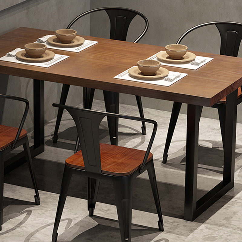 Brown Solid Wood Furniture with Chairs 1/2/3/5 Pcs Industrial Dinette Set Clearhalo 'Dining Room Sets' 'Dining Tables & Seating' 'dining_room_set' 'furn' 'furn_dining_room_set' 'Furniture' 'Kitchen & Dining Furniture' 6711978
