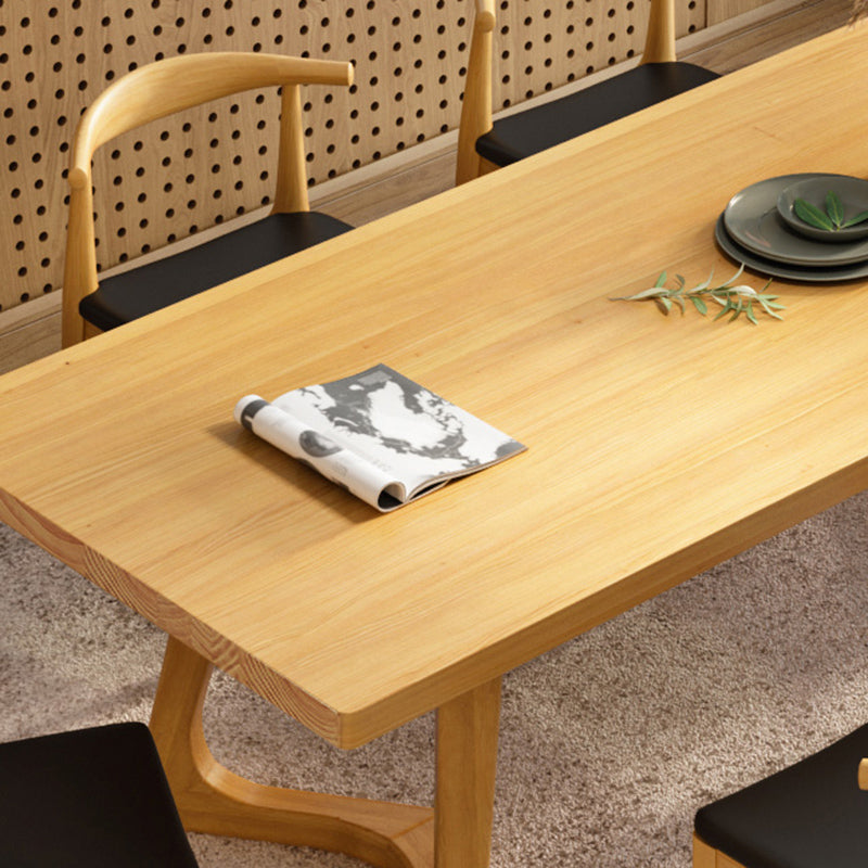 Modern Solid Wood Furniture 1/2/5/7 Pcs Standard Height Dining Room Table Set in Natural Clearhalo 'Dining Room Sets' 'Dining Tables & Seating' 'dining_room_set' 'furn' 'furn_dining_room_set' 'Furniture' 'Kitchen & Dining Furniture' 6712002