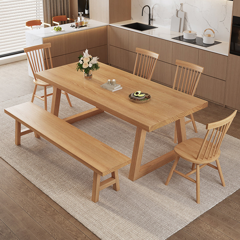 Modern massief houten meubels 1/2/3/4/5/6/7 PCS Standaardhoogte eetkamertafel set