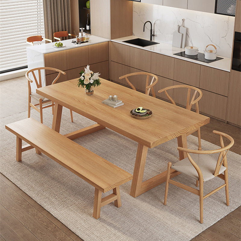 Modern massief houten meubels 1/2/3/4/5/6/7 PCS Standaardhoogte eetkamertafel set