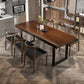 Mobili in legno massiccio marrone con sedie a corno di mucca 1/5/7 PC set di dinette moderna