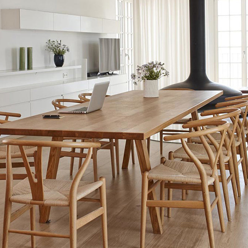 Standard Solid Wood Dining Set 1/10 Pcs Modern Dinette Set with Brown Frame for Home