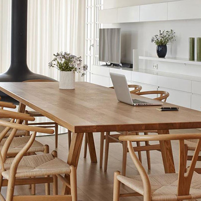 Standard Solid Wood Dining Set 1/10 Pcs Modern Dinette Set with Brown Frame for Home