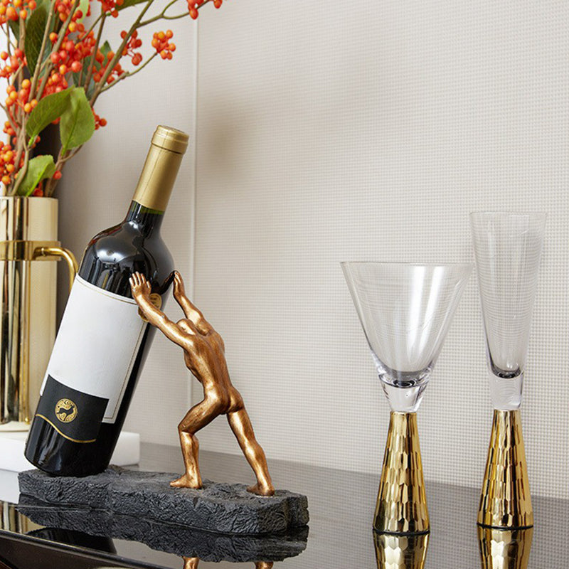 Porta bottiglia di vino in vetro moderno per vetro moderno di wine con piano da banco -10,6 "x4,3" x7.5 "