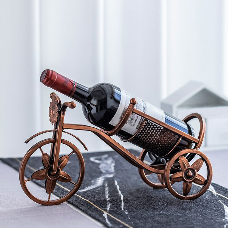 Metal Countertop Wine Glass Rack Modern Wine Bottle Holder -13.2"L x 4.7"W x 7.7"H Wine Bottle Rack Brass 1 Piece Clearhalo 'furn' 'furn_wine_racks' 'Furniture' 'Kitchen & Dining Furniture' 'Wine Racks' 'wine_racks' 6712553