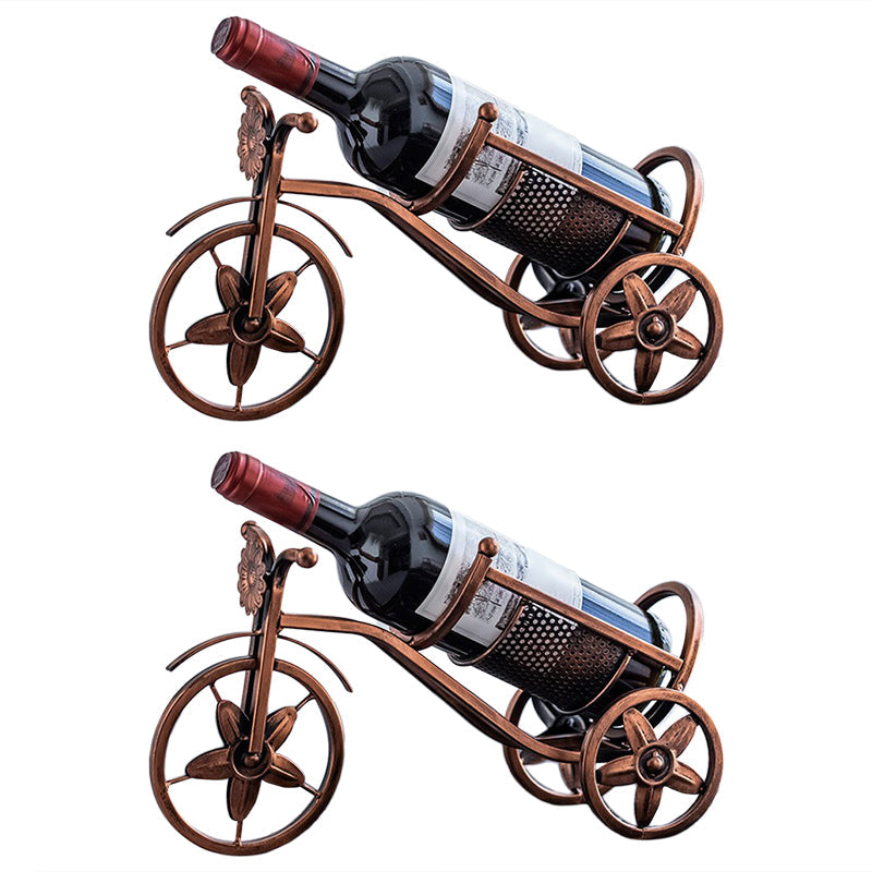 Metal Countertop Wine Glass Rack Modern Wine Bottle Holder -13.2"L x 4.7"W x 7.7"H Wine Bottle Rack Brass 2 Piece Set Clearhalo 'furn' 'furn_wine_racks' 'Furniture' 'Kitchen & Dining Furniture' 'Wine Racks' 'wine_racks' 6712557