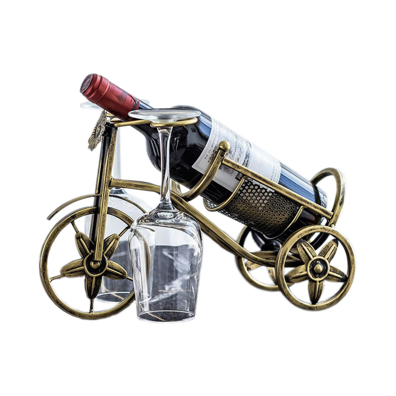 Metal Countertop Wine Glass Rack Modern Wine Bottle Holder -13.2"L x 4.7"W x 7.7"H Clearhalo 'furn' 'furn_wine_racks' 'Furniture' 'Kitchen & Dining Furniture' 'Wine Racks' 'wine_racks' 6712558