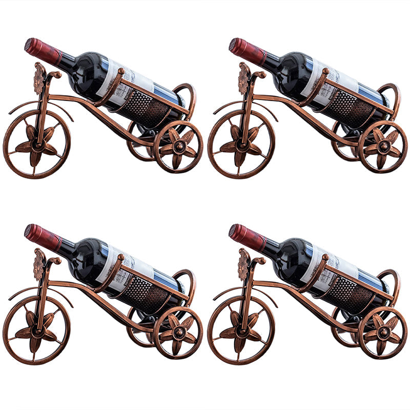 Metal Countertop Wine Glass Rack Modern Wine Bottle Holder -13.2"L x 4.7"W x 7.7"H Wine Bottle Rack Brass 4 Piece Set Clearhalo 'furn' 'furn_wine_racks' 'Furniture' 'Kitchen & Dining Furniture' 'Wine Racks' 'wine_racks' 6712559