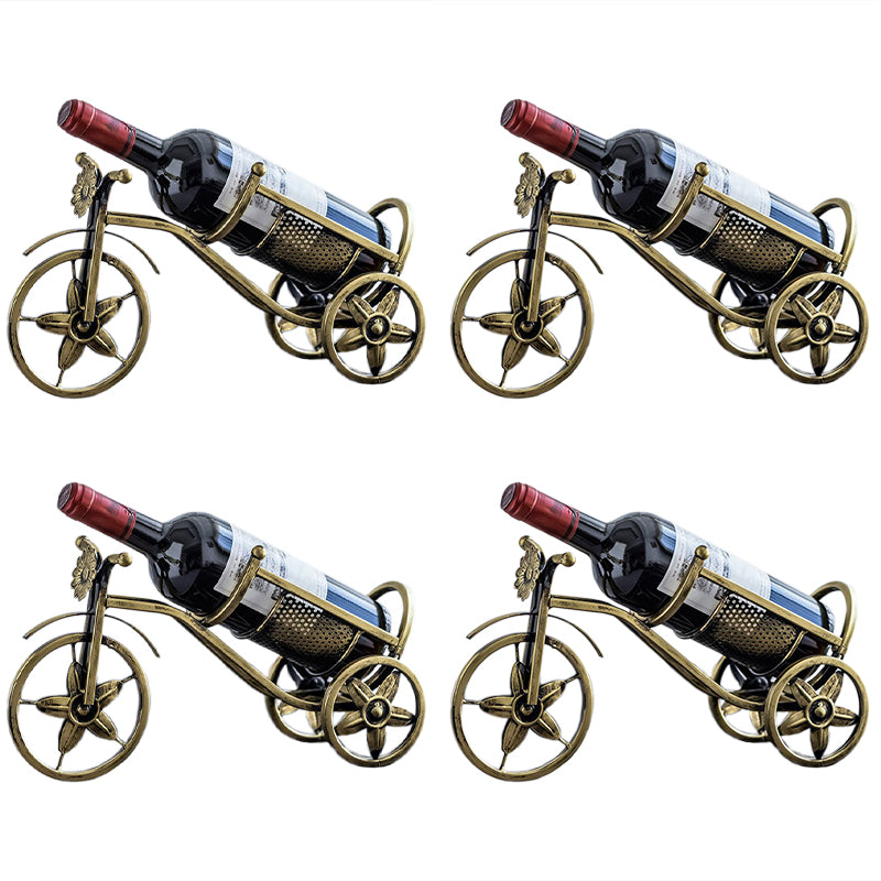 Metal Countertop Wine Glass Rack Modern Wine Bottle Holder -13.2"L x 4.7"W x 7.7"H Wine Bottle Rack Bronze 4 Piece Set Clearhalo 'furn' 'furn_wine_racks' 'Furniture' 'Kitchen & Dining Furniture' 'Wine Racks' 'wine_racks' 6712567